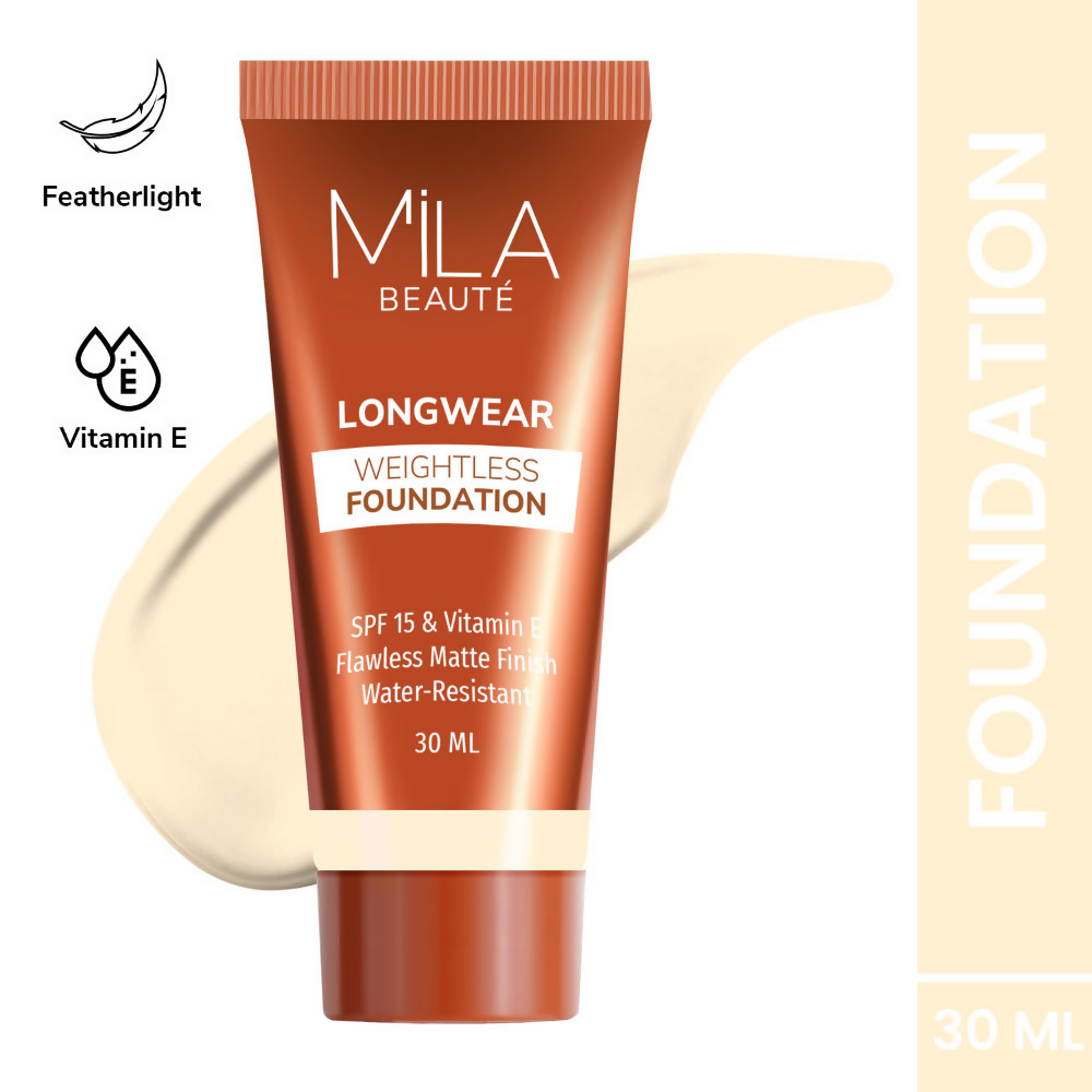 Mila Beaute Longwear Weightless Matte Finish Foundation with SPF 15 - Classic Ivory | Grocsy