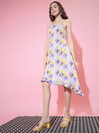 Myshka Women's Multi Floral Printed Fit and Flare Dress | Grocsy