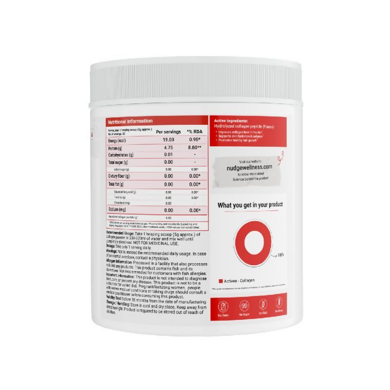 Nudge Collagen Peptide Unflavoured Protein Powder | Grocsy