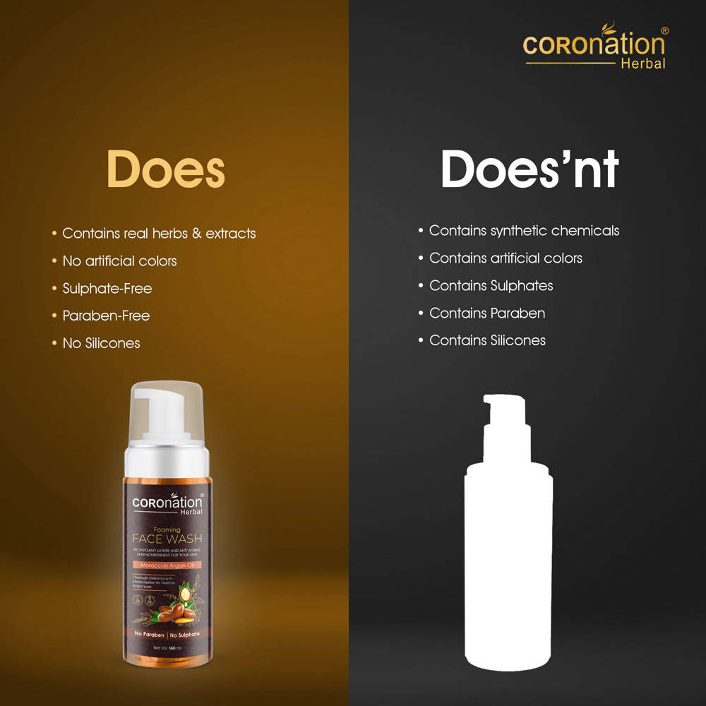 Coronation Herbal Moroccan Argan Oil Foaming Face Wash | Grocsy