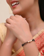 VOJ Gold-Polished AD Stone Studded Mangalsutra Bracalet