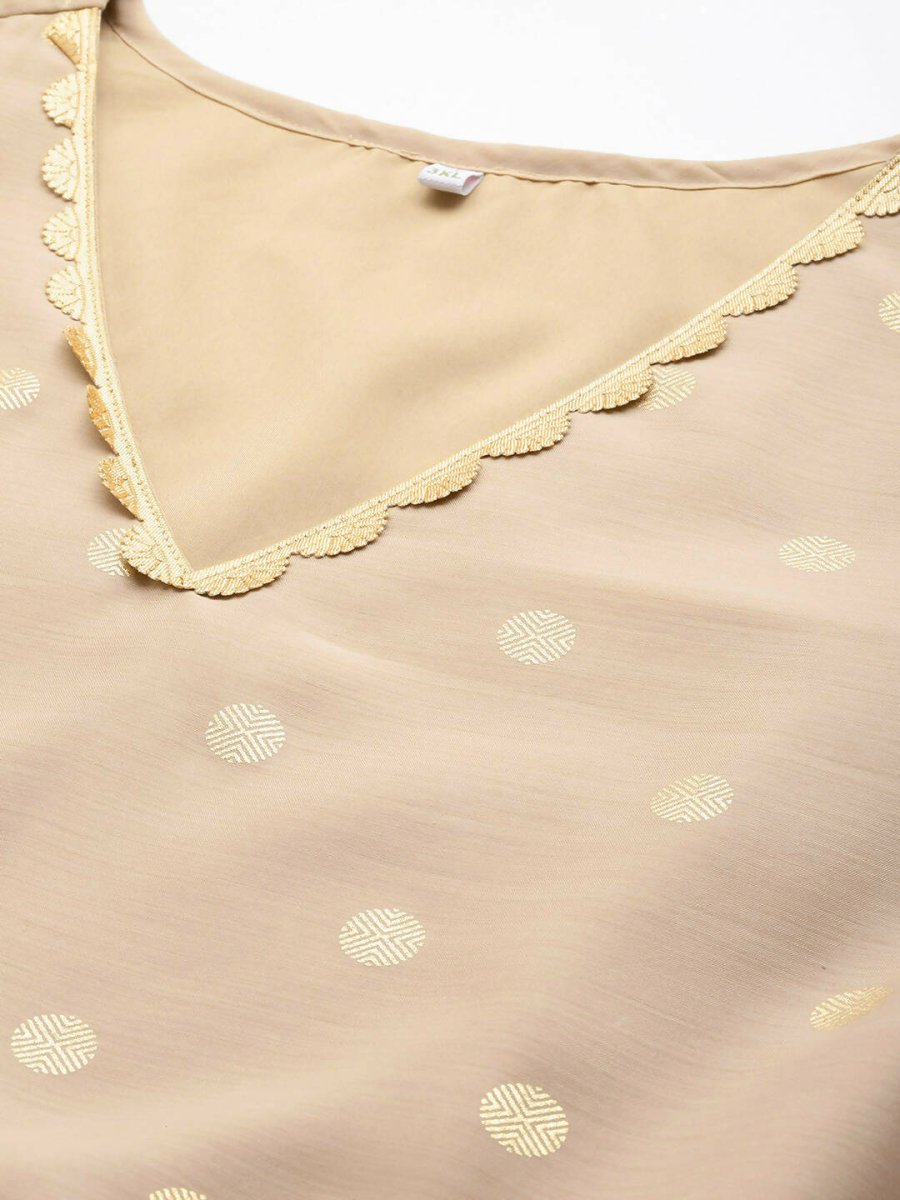 Ahalyaa Women's Traditional wear Ethnic Dress - Tan | Grocsy