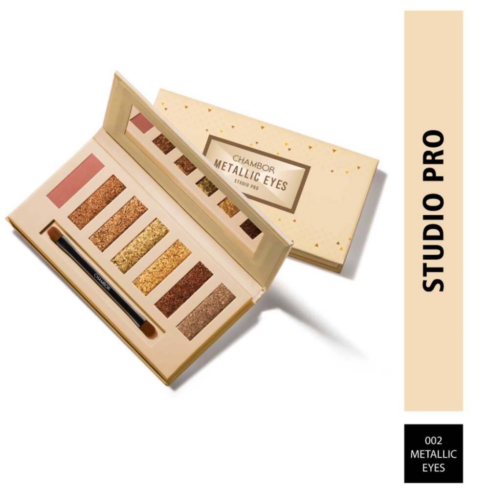 Chambor Studio Pro Eye Shadow Palette Makeup - 002 Metallic Eyes | Grocsy