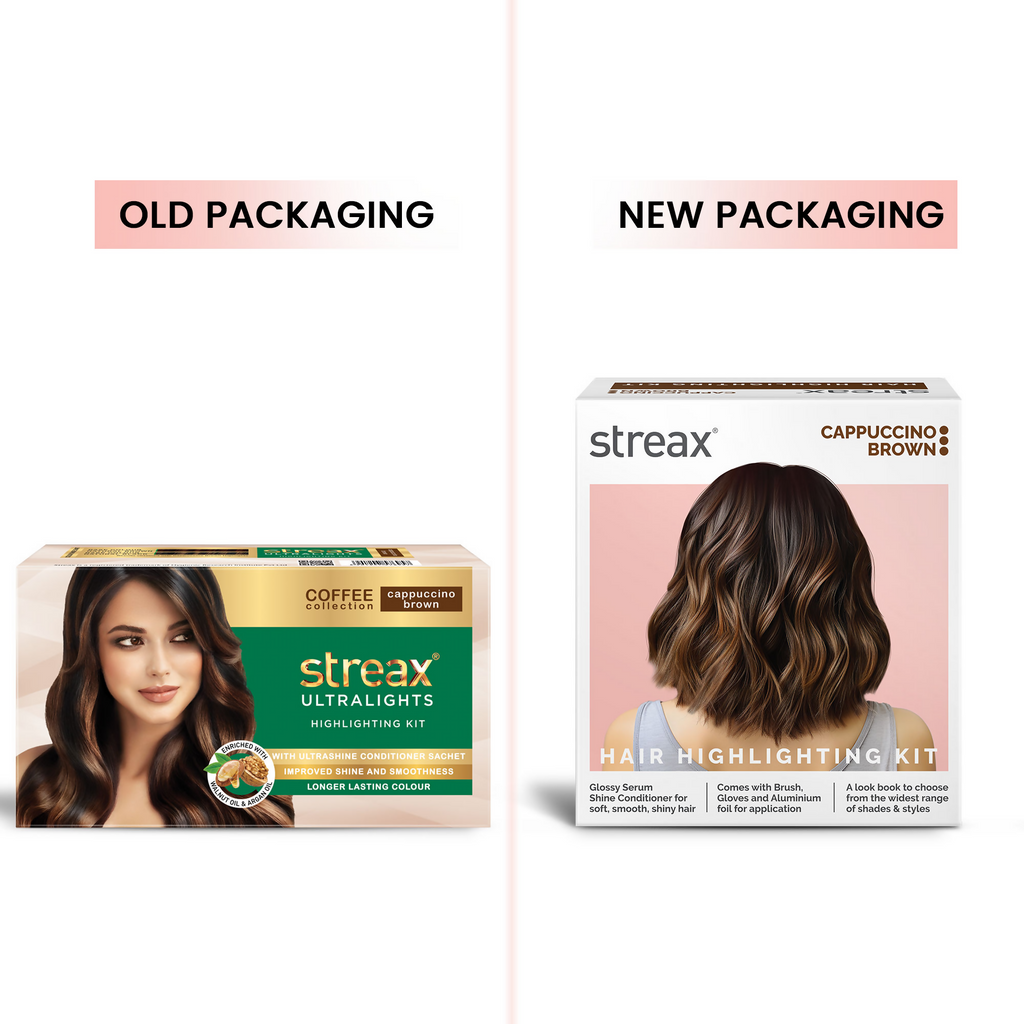 Streax Hair Colour Highlighting Kit - Cappuccino Brown | Grocsy