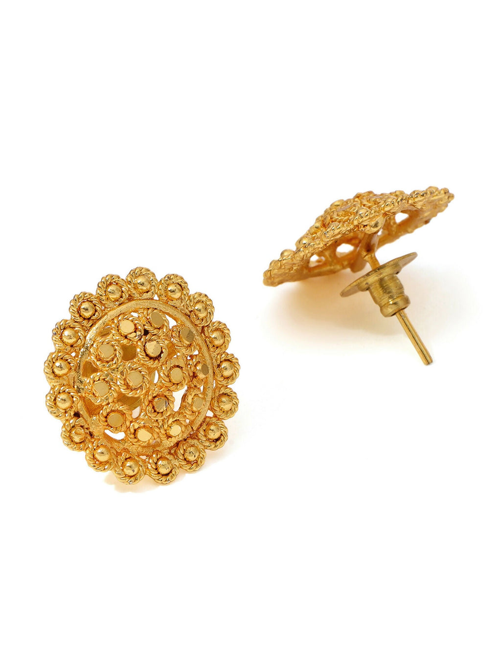 Ruby Raang Golden Necklace with Studs | Grocsy