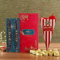 2 Stone Work Rakhis and Choco Swiss Gloriette Luxury Box | Grocsy