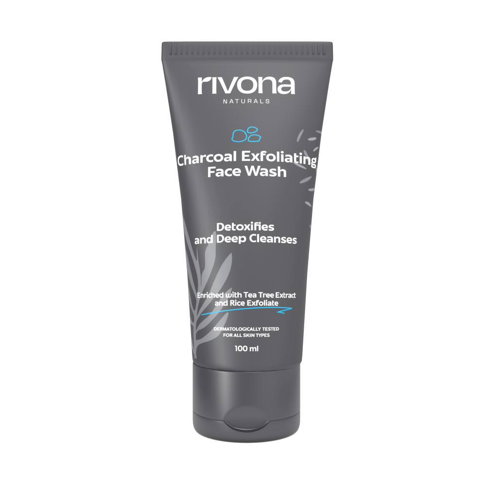 Rivona Naturals Charcoal Exfoliating Face Wash | Grocsy