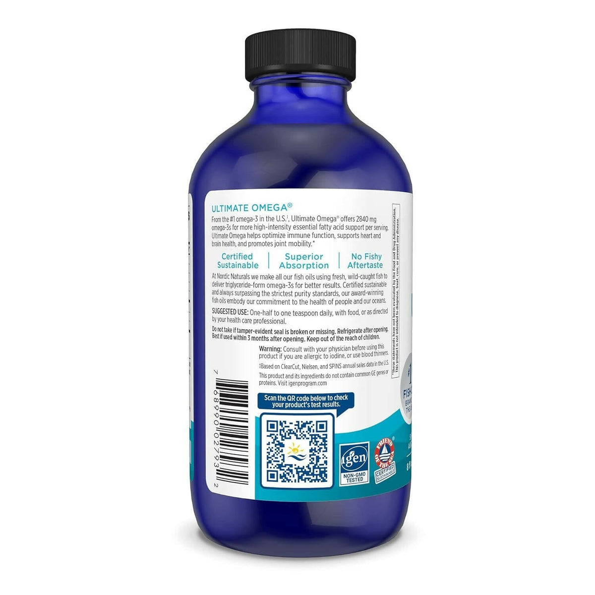 Nordic Naturals Ultimate Omega 3 Fish Oil Liquid - Lemon Flavor | Grocsy