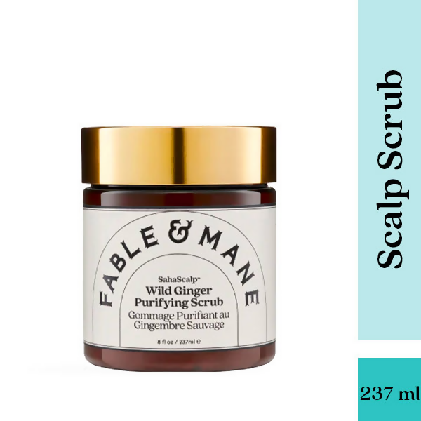 Fable & Mane Sahascalp Purifying Scrub To Gently Exfoliate Scalp With Wild Ginger&Pink Himalayan Salt | Grocsy
