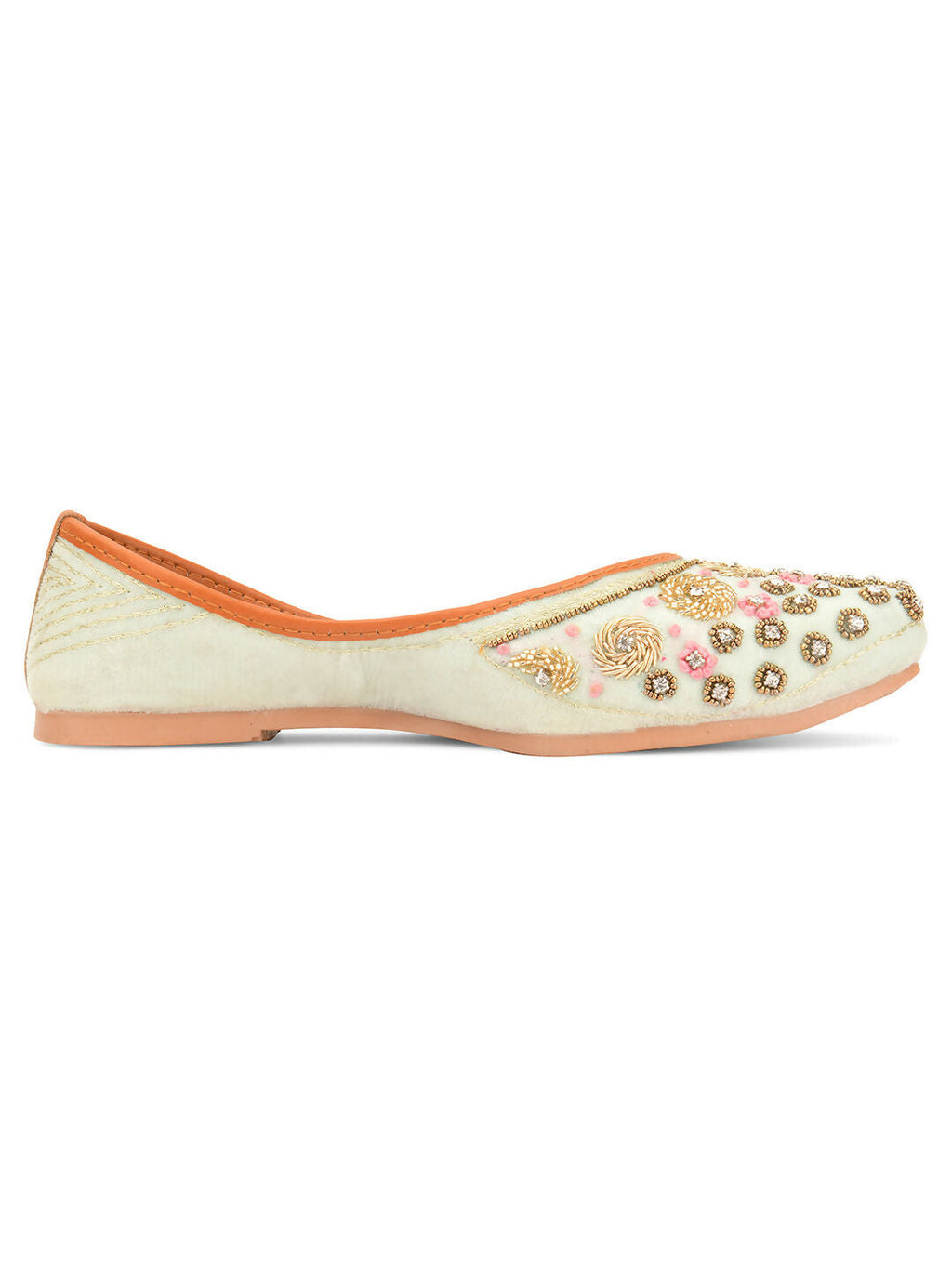 Desi Colour Women Indian Ethnic Footwear-Grey Emb | Grocsy