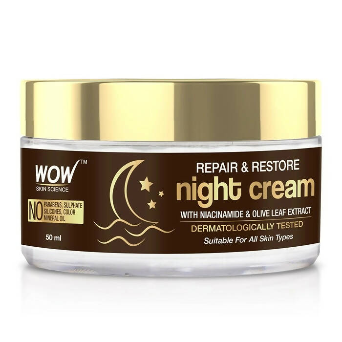 Wow Skin Science Night Cream With Niacinamide & Olive Leaf Extract | Grocsy