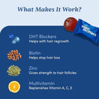 Man Matters Biotin Nourish Hair Gummies - Strawberry Flavor With Zinc & Multivitamins | Grocsy