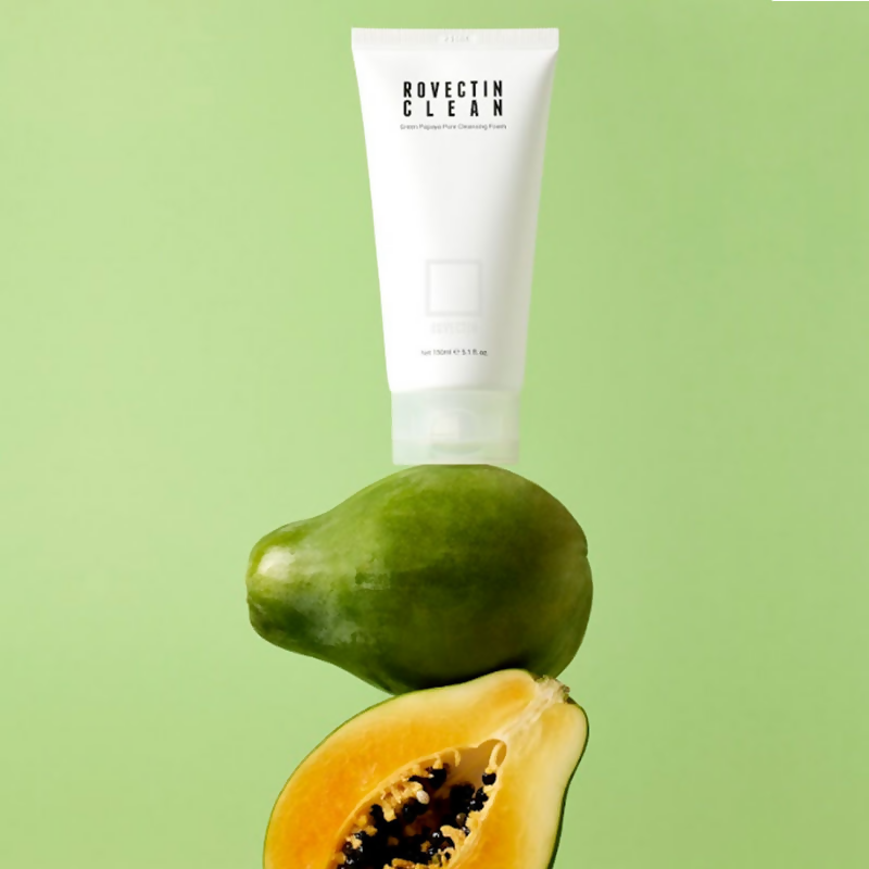 Rovectin Clean Green Papaya Pore Cleansing Foam | Grocsy