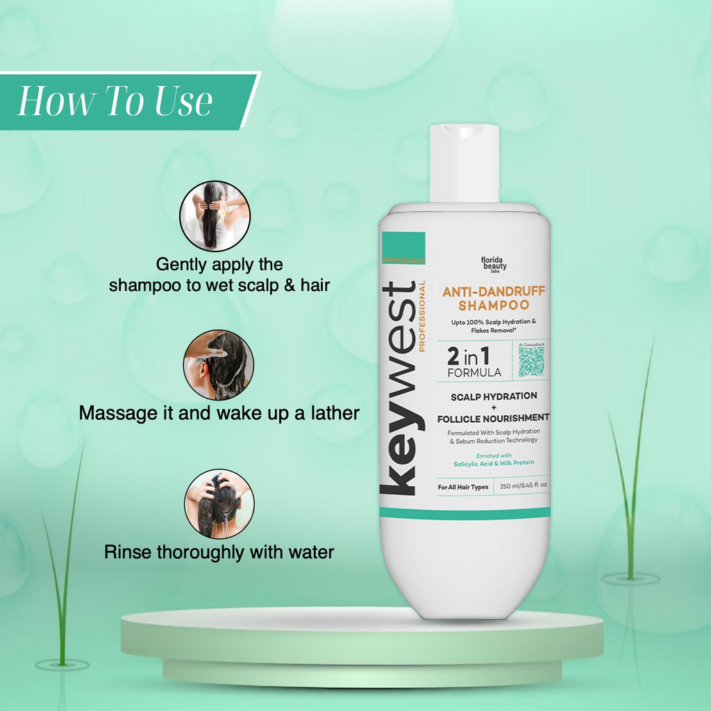 Keywest Professional Anti Dandruff Shampoo 2in1 Formula Scalp Hydration + Follicle Nourishment | Grocsy