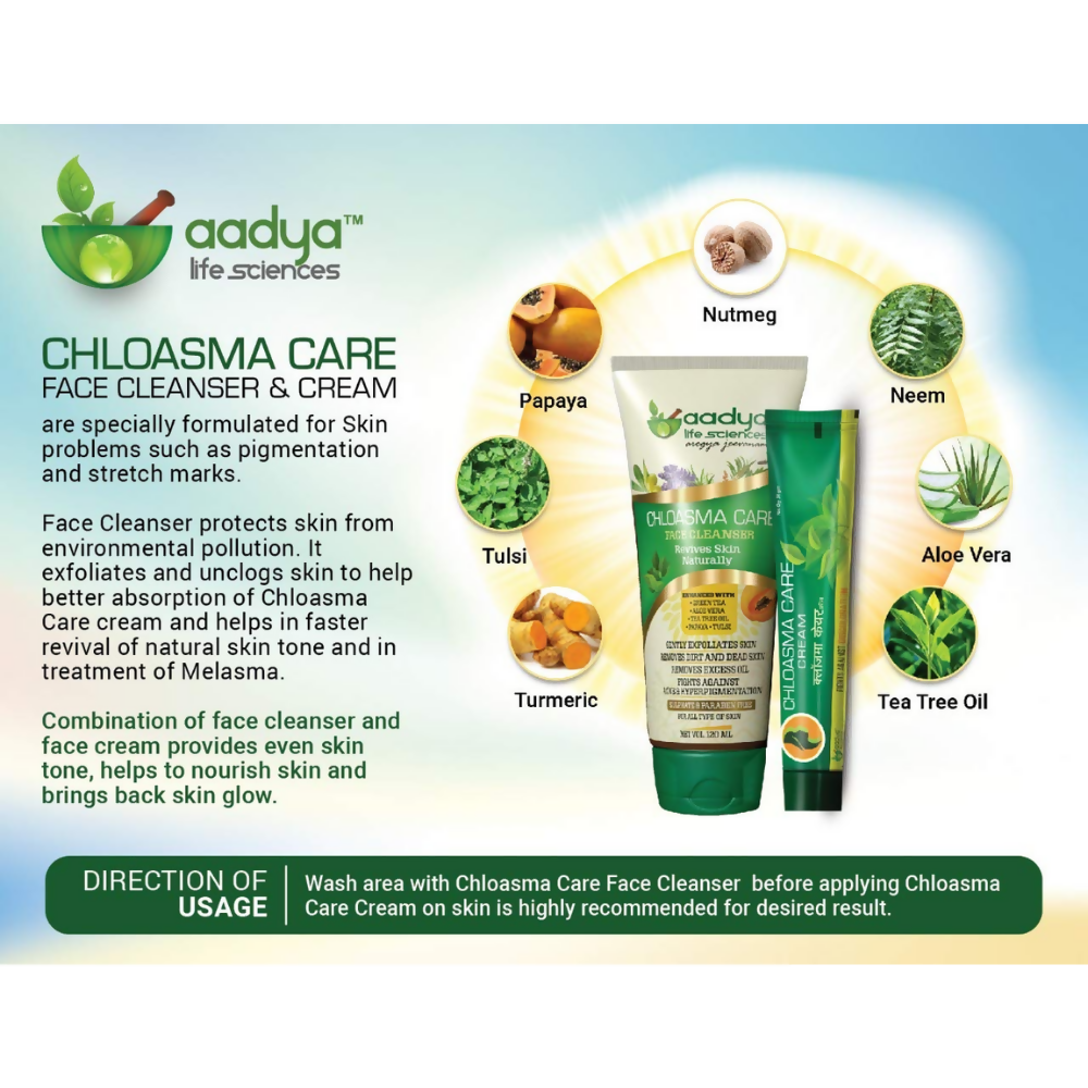 Aadya Life Sciences Chloasma Care Cream and Face Wash Combo | Grocsy