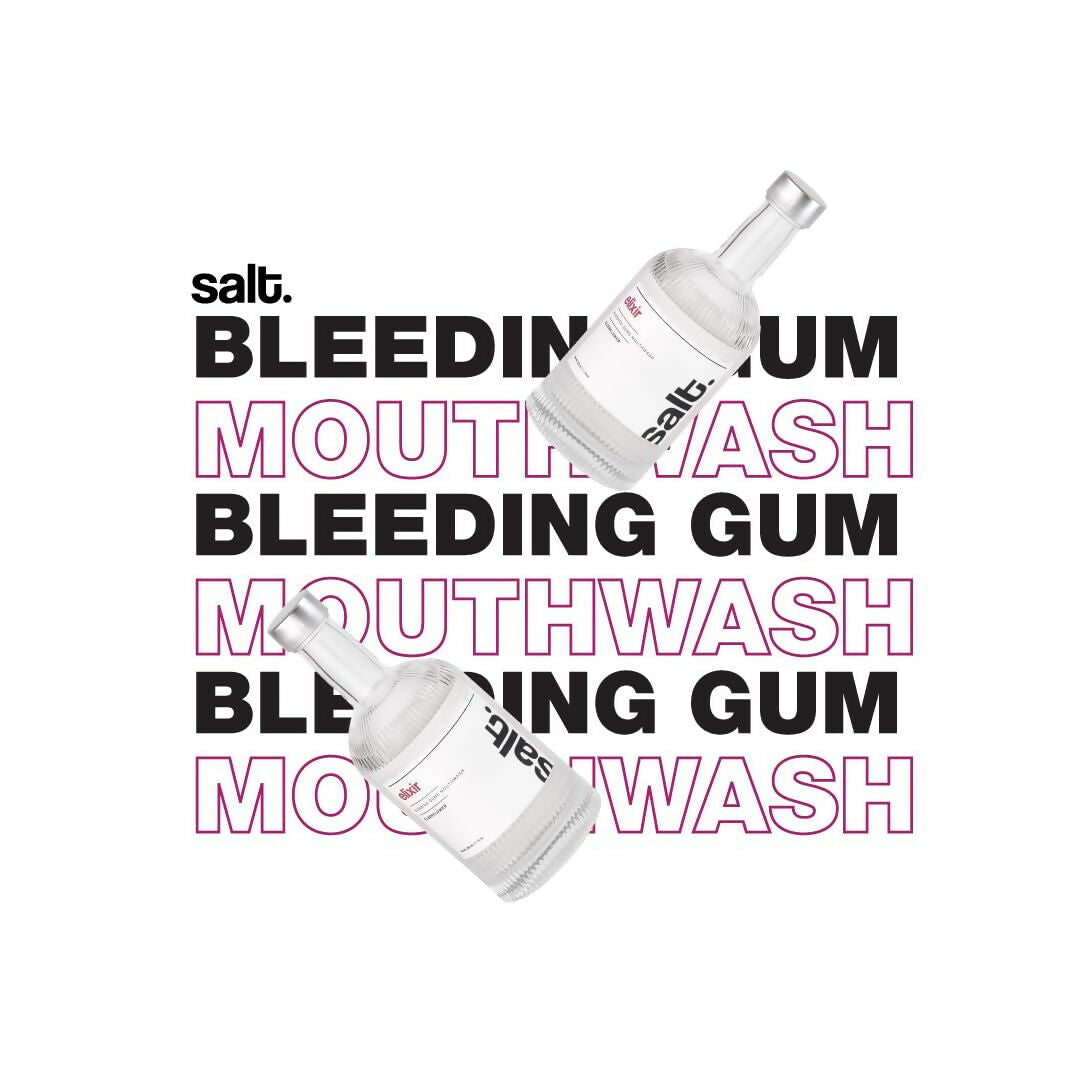 Salt. Oral Care Elixir Gum Healing Mouthwash Natural Relief for Bleeding & Swollen Gums Aloe Vera, Sage & Elderflower Formula | Grocsy