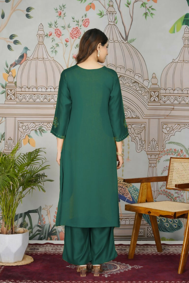 Festive Wear Ethnic Pure gaji silk with pocket inside kurti Rama Stitched Suit - Pihu | Grocsy