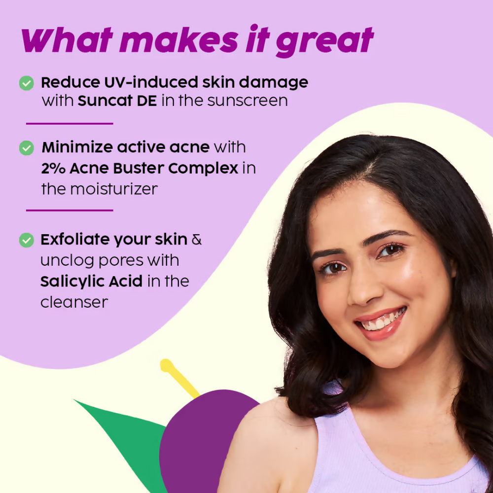 PLIX The Plant Fix 2% Acne Buster Moisturizer & Salicylic Acid Sunscreen SPF50+ PA+++, Reduce Acne, Pimple Marks | Grocsy