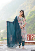Designer Stylish Multi Slim Georgette Stitched Suit With Dupatta - Kiyara | Grocsy