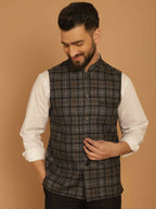 Even Apparels Pure Wool Nehru Jacket - Grey | Grocsy