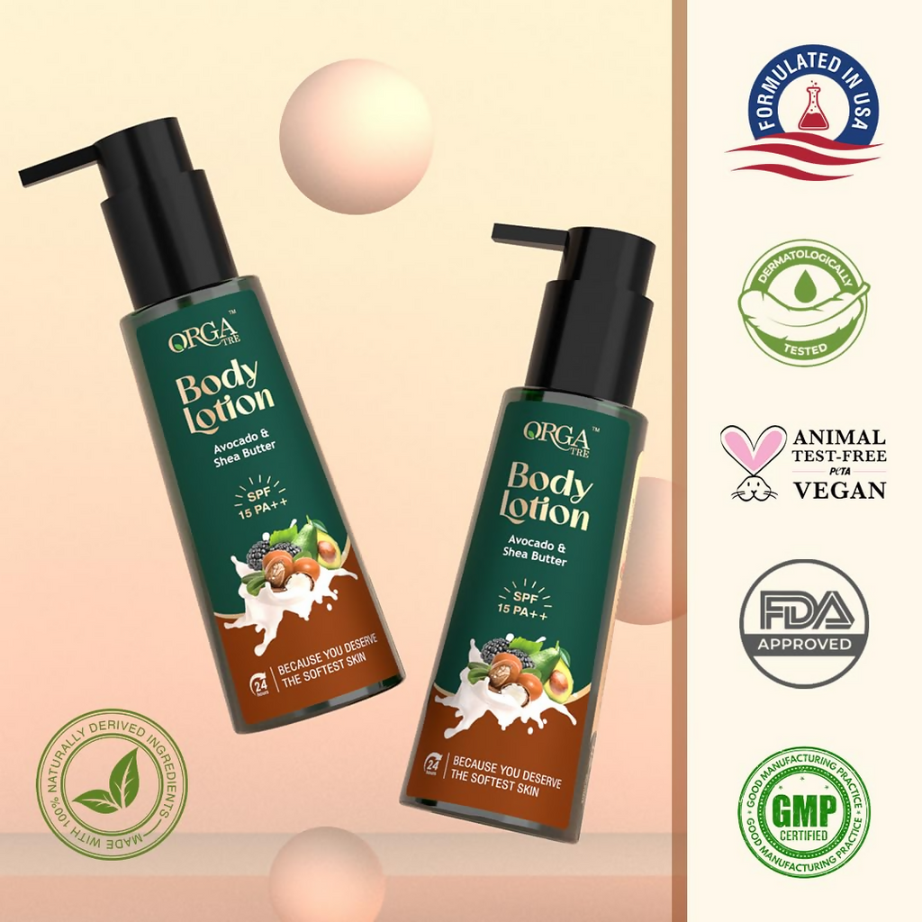 Orgatre Body Lotion Avocado & Shea Butter With SPF 15PA++ | Grocsy