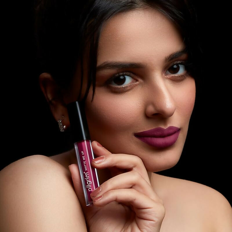 Pilgrim Liquid Matte Lipstick with Hyaluronic Acid - Wine Spill | Grocsy