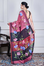 Morchari Multicolour Cotton Handloom Mirror Work Saree Unstitched Blouse | Grocsy