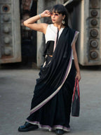Suta Black Solid Mul Cotton Saree | Grocsy
