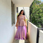 Teeya Creation Purple Color Crunchy Silk Embroidery Work Festiwal Wear Salwar Suit | Grocsy
