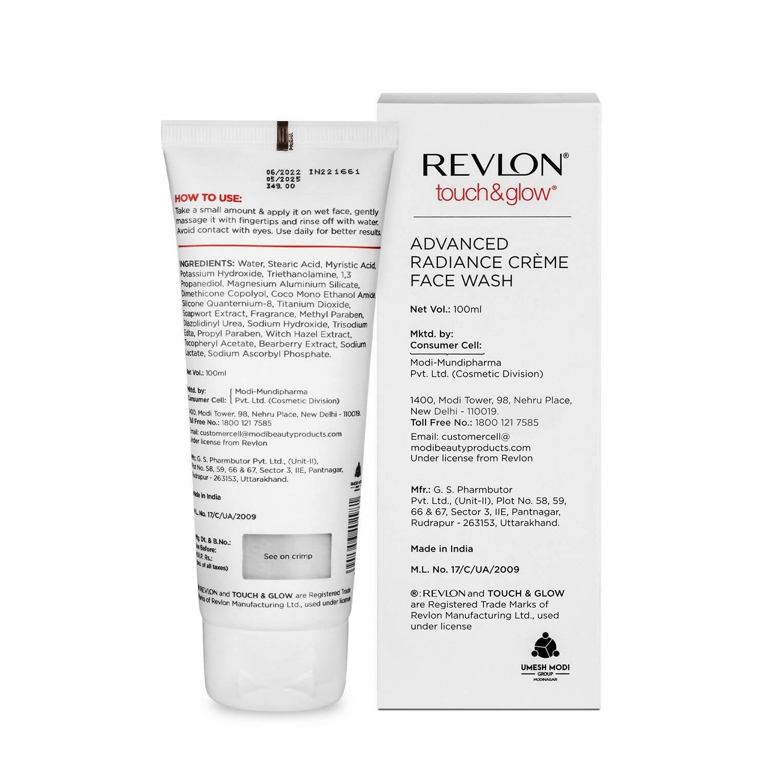 Revlon Touch & Glow Advanced Radiance Creme Face Wash | Grocsy