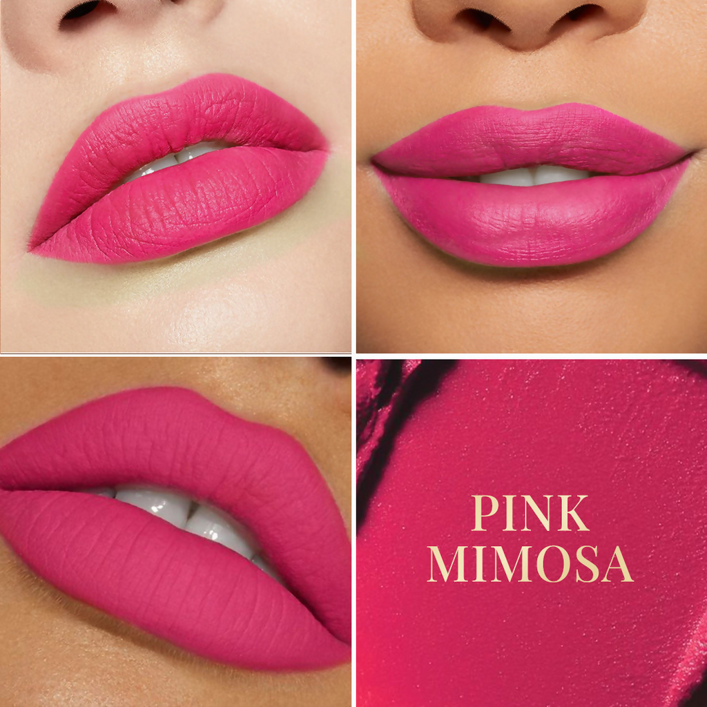 mCaffeine Shades Creamy Matte Kiss Bullet Lipstick Moisturizing Lightweight - Pink Mimosa | Grocsy