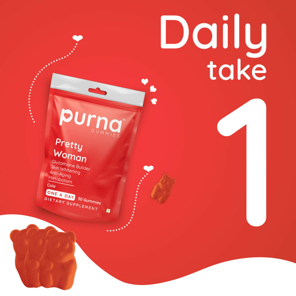Purna Gummies Glutathione Cola Flavour Gummies for Skin Brightening | Grocsy