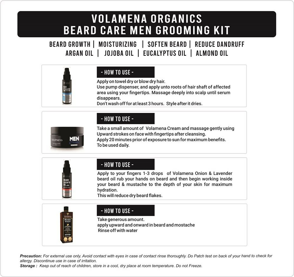Volamena Beard Care Men Grooming Kit | Grocsy