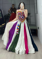 Yash Enterprise Multi Color Rayon Embroidery Semi Stitched Navratri Chaniya Choli | Grocsy