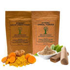 Etheric Kasturi Turmeric & Sandal Powder Combo – Herbal Face Pack for Glowing Skin | Grocsy