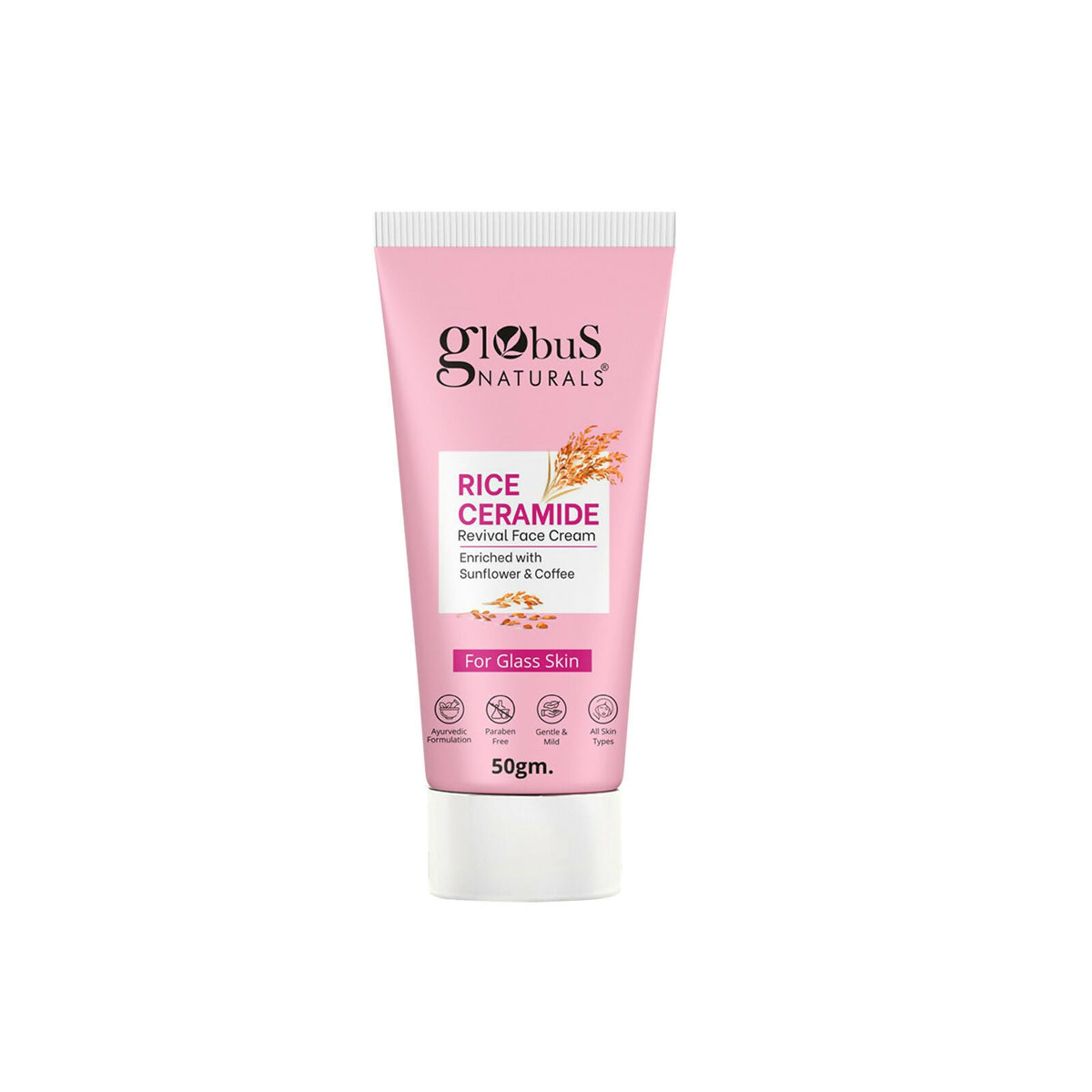 Globus Naturals Rice Ceramide Revival Face Cream | Grocsy
