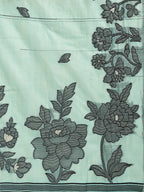 Shree Shyam Fashion Kashira Rama Green Linen Cotton Saree | Grocsy