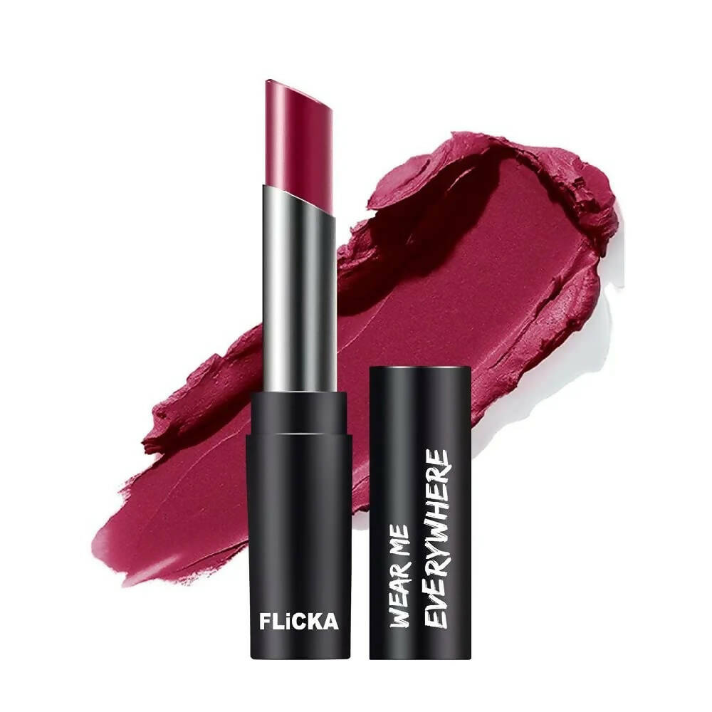FLiCKA Wear Me Everywhere Creamy Matte Lipstick Mauve Mountain - Maroon | Grocsy