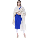 A R Silk Women's Zari Embroidery Pure Tussar Silk Light Golden Dupatta | Grocsy