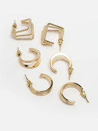 NVR Women Gold-Toned Circular Hoop Earrings | Grocsy