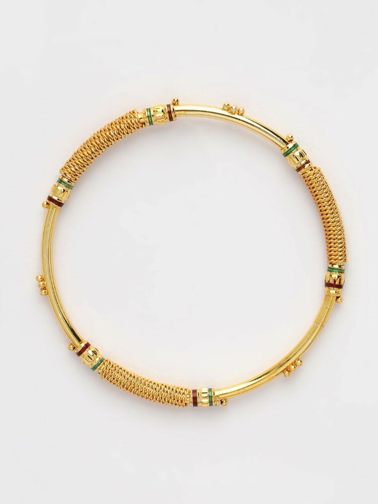 NVR Women Set of 2 Gold Plated Handcrafted Traditional Bangle | Grocsy