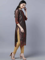 Myshka Women Multicoloured Ethnic Motifs Chanderi Silk Kurta | Grocsy
