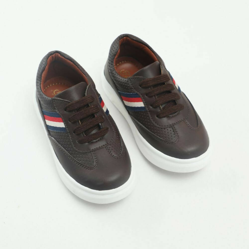 Tiny Bugs Boys Lace Up Casual Sheos - Dark Brown | Grocsy