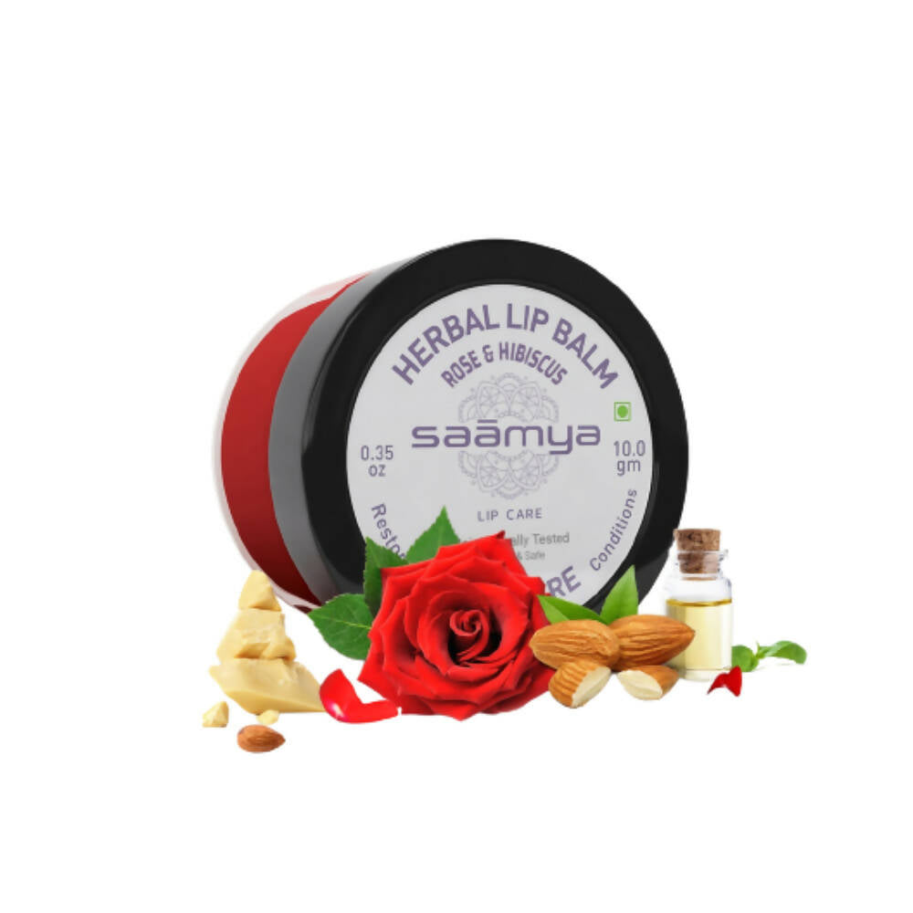 Saamya Daily Care Herbal Lip Balm - Rose & Hibiscus | Grocsy