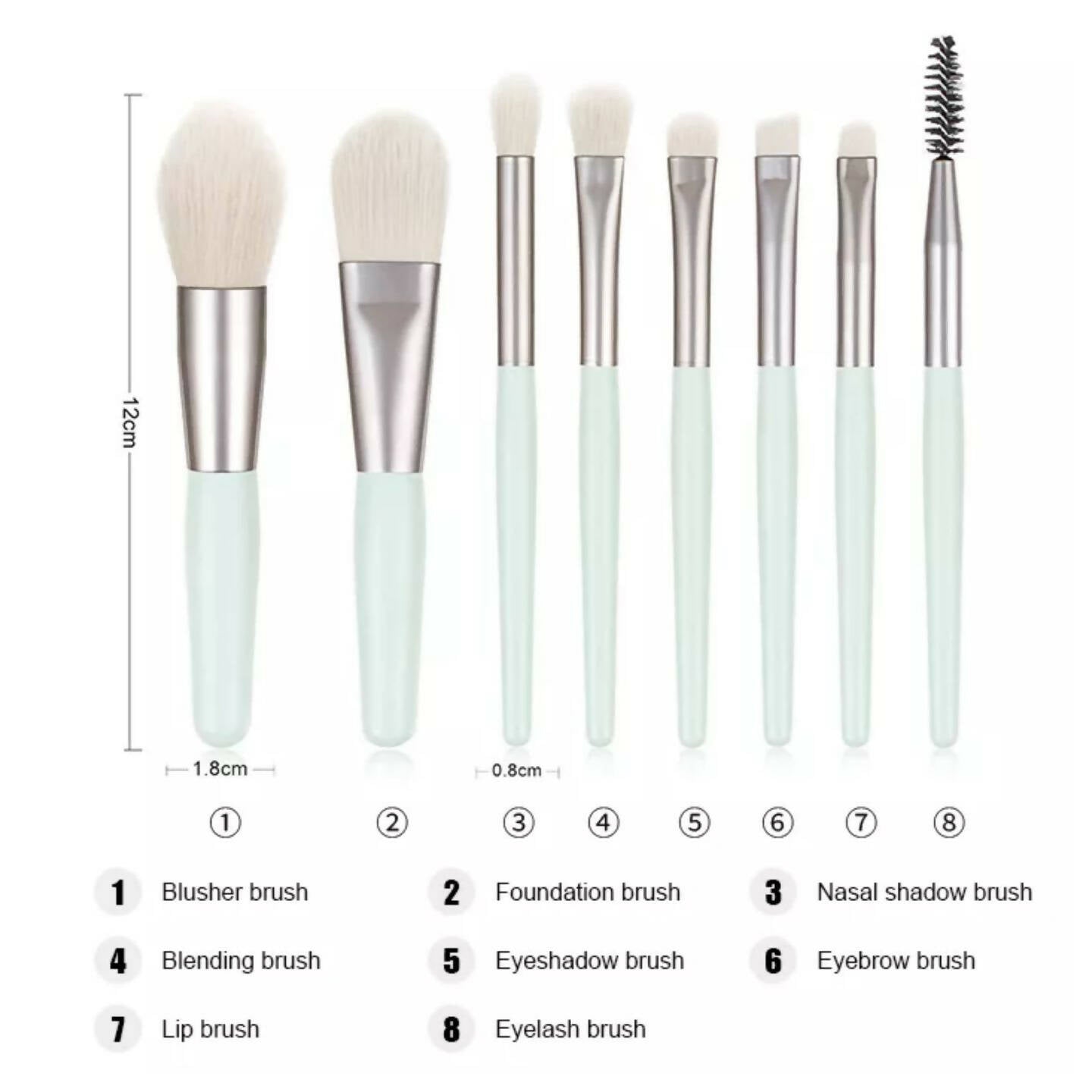 Favon Pack of 8 Professional Makeup Brushes with Free Pouch | Grocsy