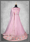 Light Pink Georgette Embroidery & Sequence Work Semi-Stitched Lehenga Choli - Nimaya Kangan | Grocsy