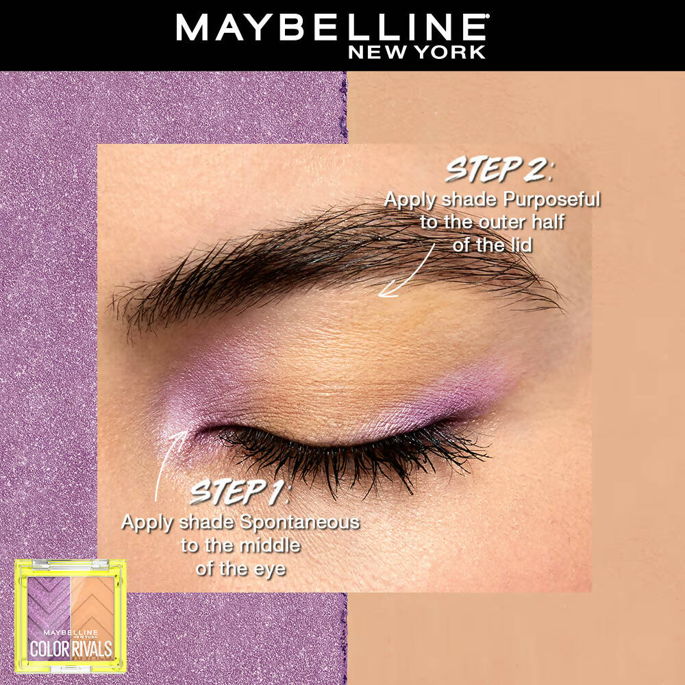 Maybelline New York Color Rivals Longwear Eyeshadow Duo - Spontenous X Purposeful | Grocsy