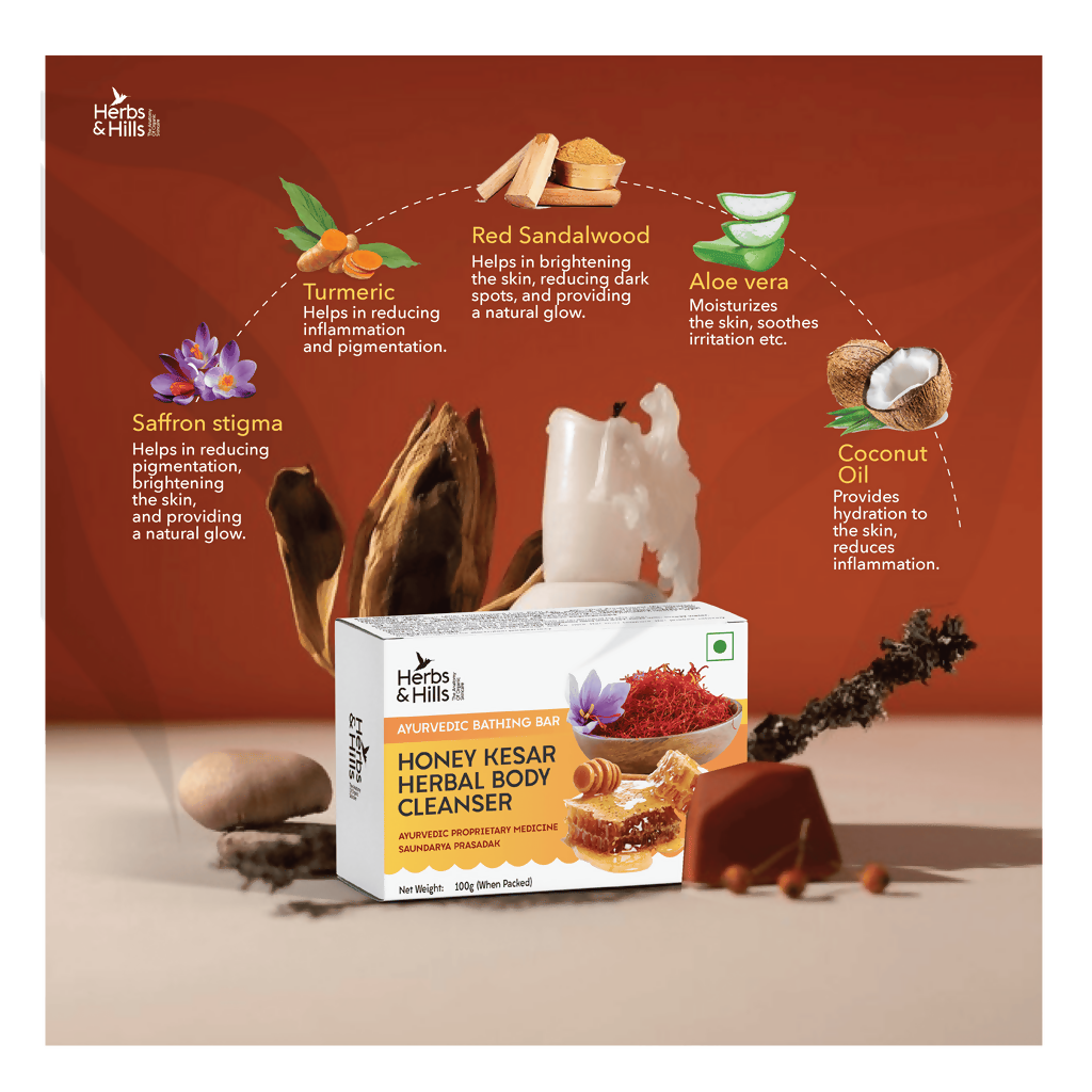 Herbs & Hills Honey Kesar Herbal Body Cleanser | Grocsy
