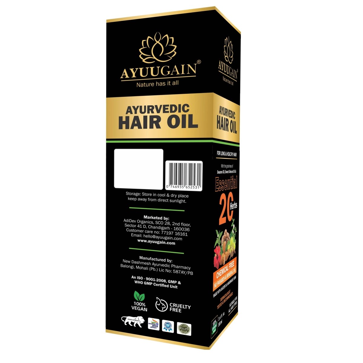 Ayuugain Ayurvedic Hair Oil | Grocsy