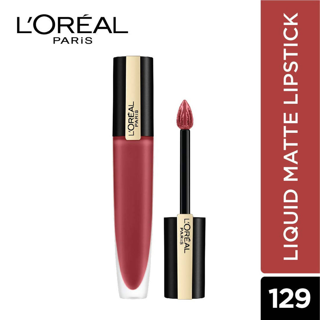 L'Oreal Paris Rouge Signature Matte Liquid Lipstick - 129 I Lead | Grocsy